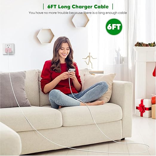 iPhone 14 13 12 Fast Charger,Long Fast Charger iPhone 2Pack Type C iPhone Charger Fast Charging Power Adapter 6FT Quick USB C to Lightning Cable Cord Charger for iPhone 14/13/12/11/XS/XR/SE,iPad- Pink