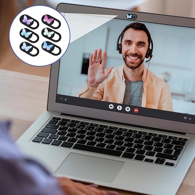 6 Pcs Webcam Cover Slide Butterfly Design Ultra-Thin Laptop Camera Cover Slide Web Cam Privacy Blocker for Laptop Desktop Computer Smartphone Tablet to Protect Your Privacy and Security