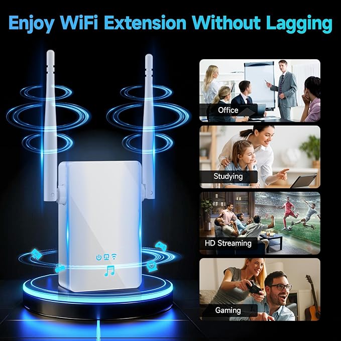 2025 WiFi Extender Signal Booster, New Gen Internet Booster for Home, 4X Faster, Covers up to 10,000 sq.ft, Wi-Fi Repeater with Ethernet Port, Wireless Long Range Amplifier, Easy Setup (White)