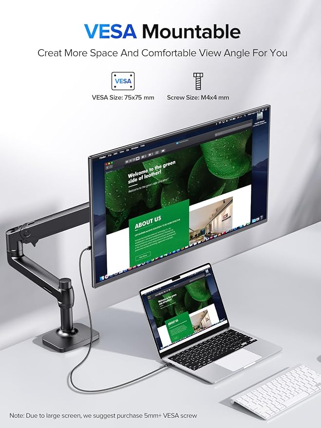 UPERFECT 24.5" 2K Portable Monitor Touchscreen, 165Hz Gaming Monitor FreeSync 0.1ms Fast IPS Large Screen, Built-in 180° Adjustable Stand/VESA, USB-C HDMI Second Screen for Laptop, Phone, Game Console