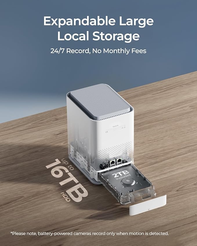 REOLINK Home Hub Pro, Centralized Control for up to 24 REOLINK Security Cameras, up to 16TB HDD Storage, 2TB HDD Included, AES-128 Encryption, 16MP Streaming, Wi-Fi 6, 120dB Siren. No Monthly Fees