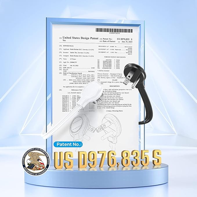 TROND Travel Power Strip with USB Ports, 10ft Flat Plug Extension Cord with Multiple Outlets, Small Wall Mount Extender Adapter for Office Dorm Room Essentials, White