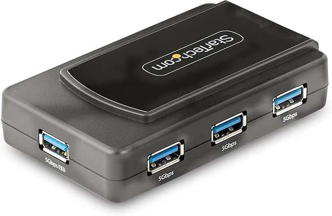 7-Port USB Hub with On/Off Switch, USB 3.0 5Gbps, USB-A to 7x USB-A, Self Powered USB-A Expansion Hub w/ 35W Power Supply