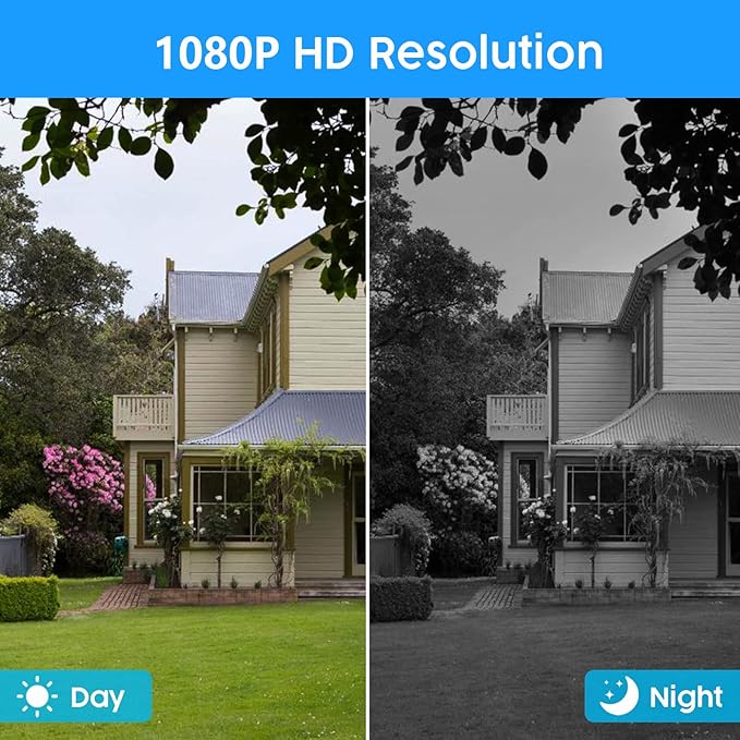 1080P Security Camera System Wireless with 1TB Hard Drive, Plug and Play Upgrade 8CH Video Surveillance NVR Kit with 4pcs HD Bullet IP Camera for Home/Store/Office, Night Vision Waterproof