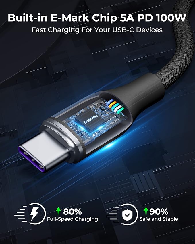 VOLTME USB C Cable (3.3ft 100W, 2-Pack), Premium Nylon USB C to USB C Cable 2.0, Type C Charging Cable Fast Charge for iPhone 17/16/15 Series,Galaxy S25/S24/S23,MacBook Pro 2020,and More