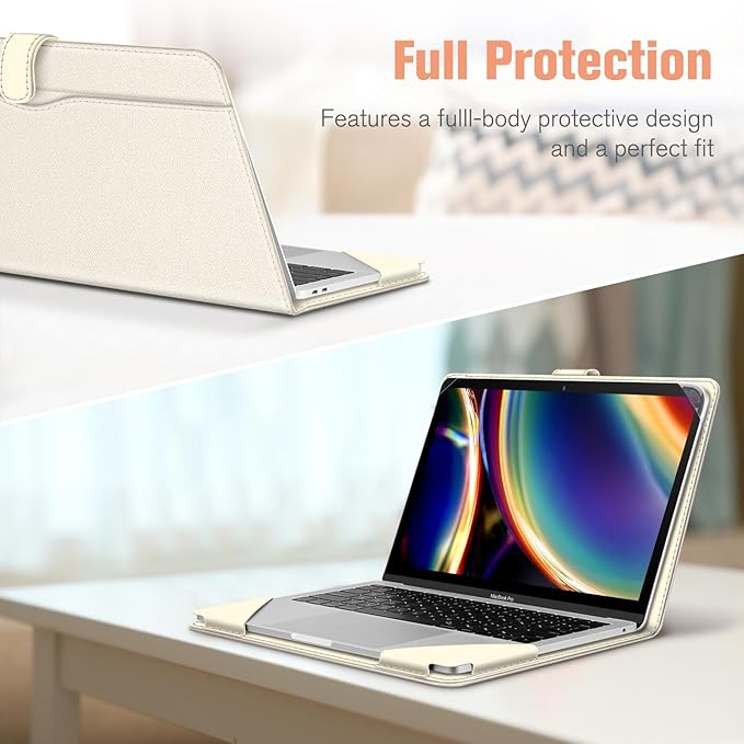 Fintie Sleeve Case Cover for MacBook Air 13.6 A3240 A3113 A2681 M4 M3 M2, Air 13 A2337 (M1) / A2179 / A1932, MacBook Pro 13 A2338 (M2 M1) / A2251 / A2289 / A2159 / A1989 / A1706 / A1708, Starlight