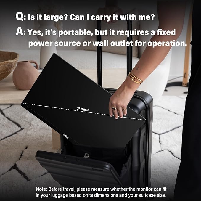 InnoView 23.8 Inch 2K 100Hz Large Portable Monitor ∆E<2 100% sRGB Fast IPS Portable Gaming Monitor QHD w/180° Adjustable Stand USB-C HDMI Laptop Monitor for PS5/4 Desktop MacBook Switch Xbox 2560X1440