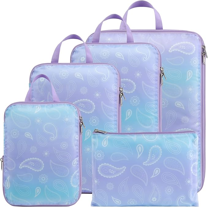 Cambond Compression Packing Cubes for Travel Women - Travel Bags Luggage Organizers Travel Essentials Compression Cubes for Travel Carry on Suitcases Organizer