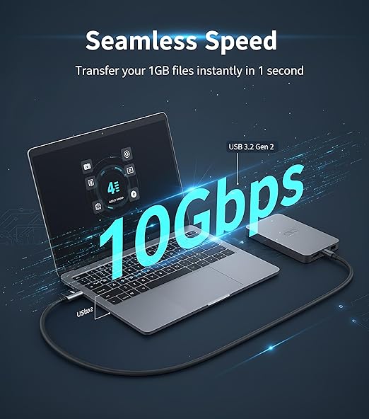 Fiber Optic USB C to USB C Cable(50ft),Slim Long Extension High Speed 10Gbps USB 3.2 Active Optical Compatible with Webcams,Cameras,AR/VR for Video Conference,Data Center