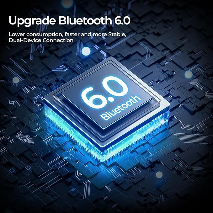 havit Hybrid Adaptive Active Noise Cancelling Headphones Wireless Space S1, Over Ear Headphones,Bluetooth 6.0, 100H Playtime, ENC, 3D Sound, Custom EQ via App, Travel, Office,Home,Silver