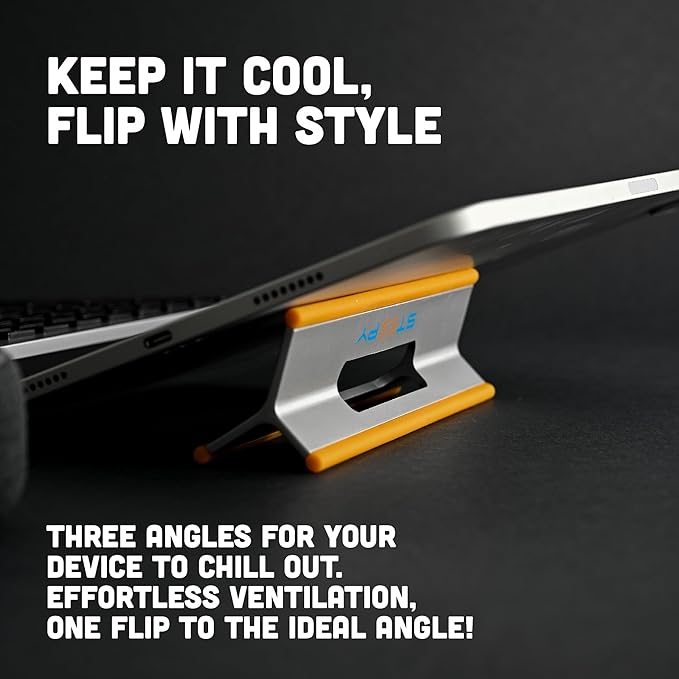 Steepy Portable Laptop Stand for Desk – Adjustable Height, & Portable Laptop Holder – Ergonomic Computer Stand for Cooling & Comfort – Slip-Proof, Sturdy Design – Universal Fit for 13-17 Inch Devices