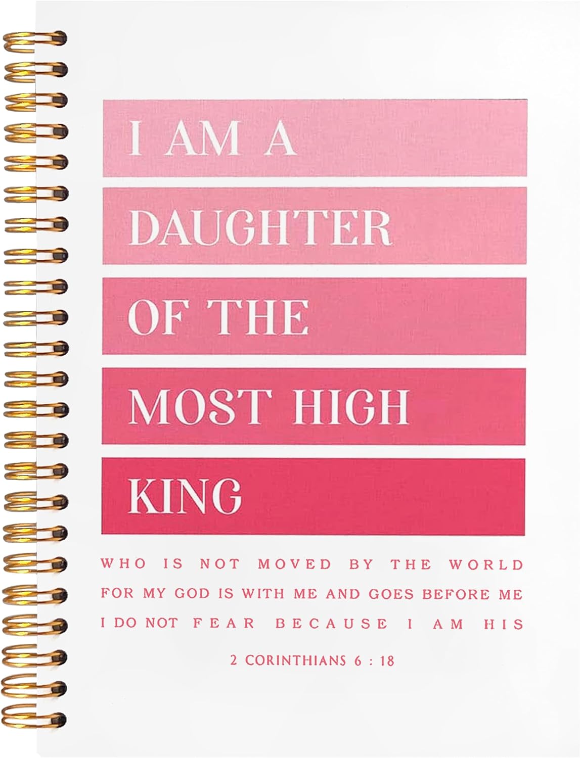 BearCake Pink I am Daughter of the Most High King Christian Notebook Journal, Christian Gifts for Women, Bible Notebooks for Note Taking, Bible Journaling Notebook, Hardcover Spiral Notebook 5.5x8.3