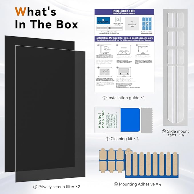 [5-Pack] 34 Inch Computer Privacy Screen for 21:9 Widescreen Monitor, Anti Glare Anti-UV Eye Protection Desktop PC LED Monitor Filter, Removable Anti-Scratch Screen Film 34in