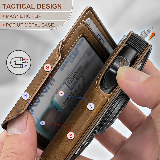 BULLIANT Men Airtag Wallet,Slim Front Pocket Wallet Money Clip for Men Gift 3.8"x2.7",Pop-up Access