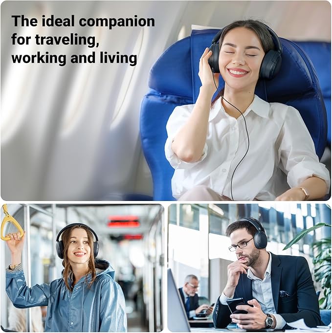 Edifier V80 Hybrid Active Noise Cancelling Headphones, True Wireless Over Ear Bluetooth Headset with 45H Playtime Hi-Res Audio Fast Charging Multipoint Connection for Travel Home Office (Navy)