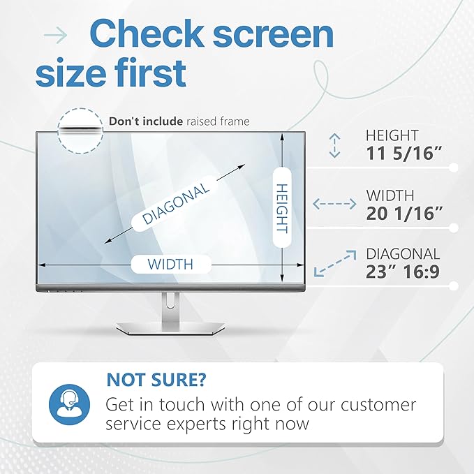 VINTEZ [2 Pack] 23 Inch 16:9 Privacy Screen for Computer Monitor and Laptop - Anti Glare Protector Film Blue Light Filter Eye Protection - Computer Screen Privacy Shield