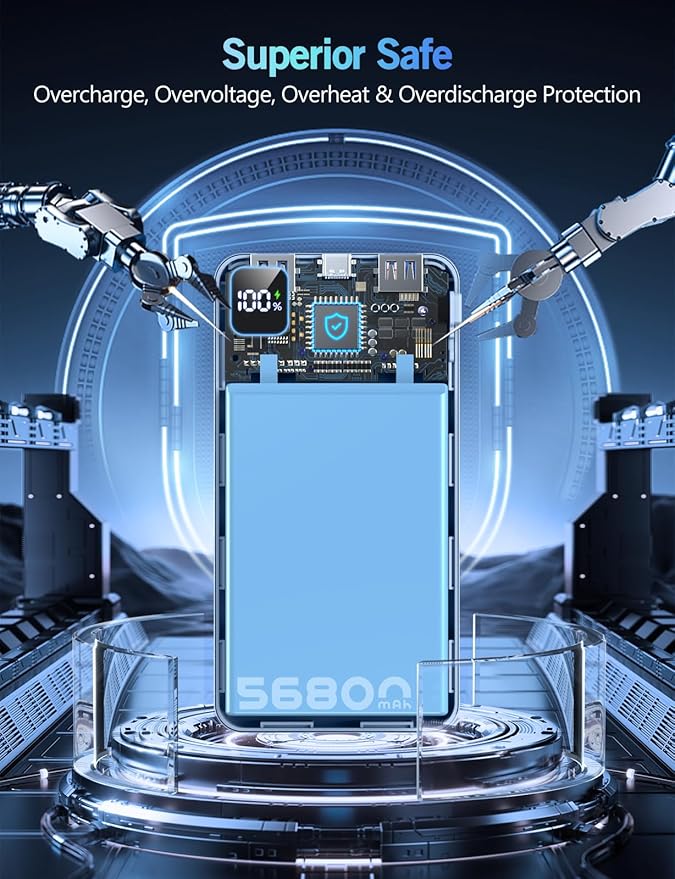 Portable Charger Power Bank 56800mAh Battery Pack-22.5W Fast Charging with USB C & LED Display,