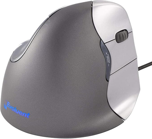 Evoluent – World's Original Vertical Mouse, Wired Ergonomic Mouse for Right Hand, Medium to Large, Helps with Carpal Tunnel and Wrist Strain, Customizable 6 Buttons, 4 Speed Settings, Comfortable Grip