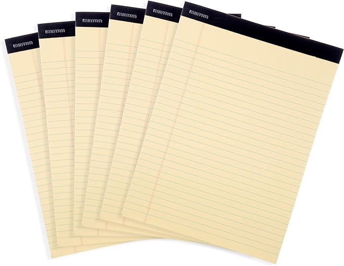 Mintra Office Legal Pads, ((xBasic, 8.5in x 11in, Wide (Canary)