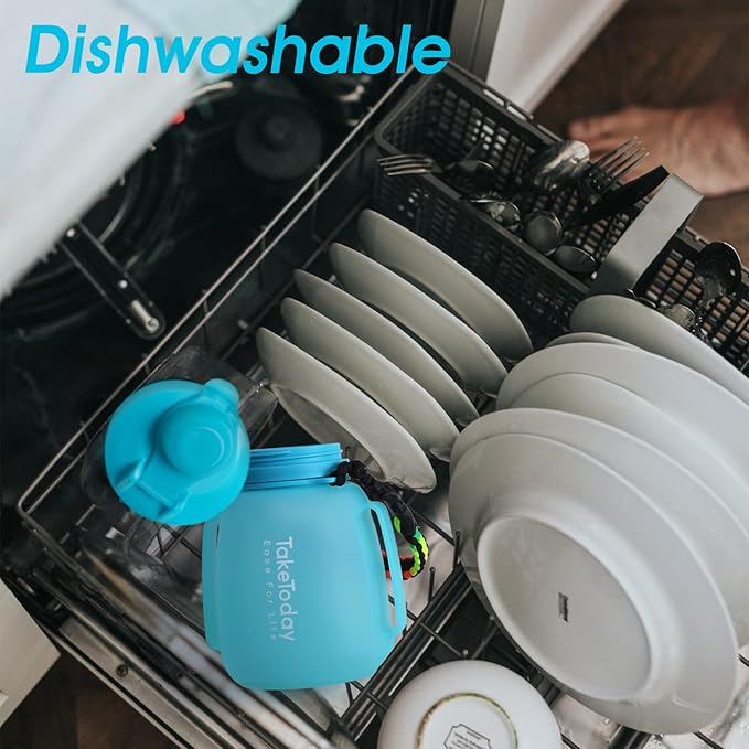 TakeToday Collapsible Water Bottles 40 OZ Gallon Motivational Water Jug with Straw 1.2L Silicone Sports Water Bottle with Time Marker, Leakproof Large Water Bottle for Yoga Camping Outdoors