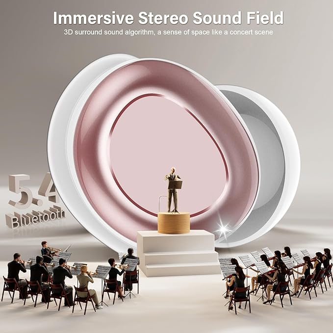 Sleep Earbuds Bluetooth 5.4 in Ear Touch Screen Sleep Headphones, Small Design Mini Sleep Earbuds for Side Sleepers with Sleep Mode, 48H Playtime Sleep Earphones Clear Calls, 5 EQ Modes, Rose