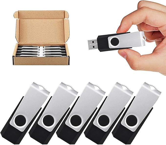 Aiibe 16 GB Flash Drive 10 Pack Bulk 16GB USB Flash Drives 2.0 USB Stick Thumb Drive USB Drive Pack, Black