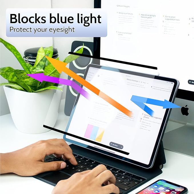 2 Pack Magnetic PaperFilm for iPad 9th & 7th Generation, iPad Air 3 & iPad Pro 10.5in - 10.2 Inch Feel Like Writing/Drawing on Paper, Removable Matte Anti-Glare Blue Light Screen Protector