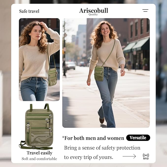 Neck Wallet - Rfid Wallet Women - passport holder for travel - Travel Wallet Passport Holder For Travel Women - 10.3x6.8inch (Sapphire Green)