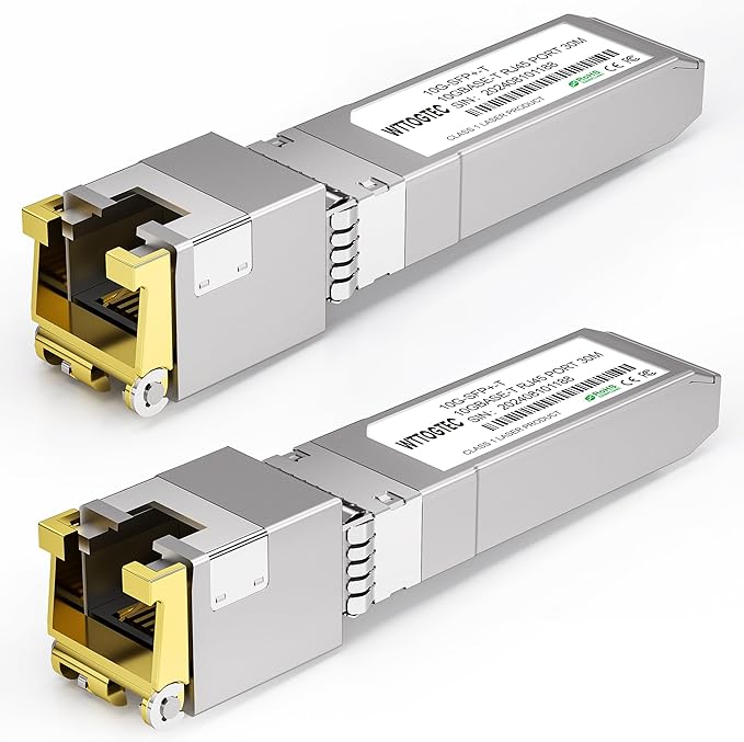 10G SFP+ to RJ-45 Transceiver, 1.25/2.5/5/10G-T Copper SFP+ CAT6a Module, Auto-Negotiation, Up to 30m, for Cisco SFP-10G-T-S, Ubiquiti UniFi UF-RJ45-10G, Meraki, TP-Link, Mikrotik, Netgear and More