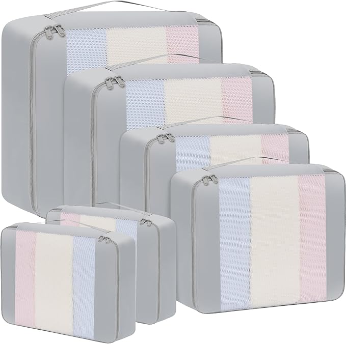 BAGAIL 6 Set/8 Set/10 Set Packing Cubes Various Sizes Packing Organizer for Travel Accessories Luggage Carry On Suitcase