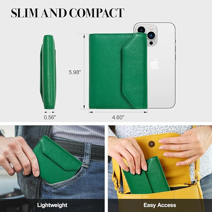 Passport Holder Cover,Passport Book Holder,Rfid Blocking Travel Wallet Protect Your Card Security,Leather Travel Document Organizer for Men Women,Airport Essentials Gift (Green)