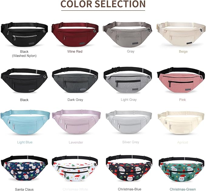 MAXTOP Large Crossbody Fanny Pack with 4-Zipper Pockets,Gifts for Enjoy Sports Festival Workout Traveling Running Casual Hands-Free Wallets Waist Pack Phone Bag Carrying All Phones