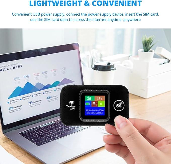 4G LTE Mobile Hotspot, 150Mbps Wi-Fi Hotspot Device with SIM Card Slot, Portable Wi-Fi Router Connects Up to 10 Devices, Support B1/3/7/8/20/38/40/41, Secure Network Anywhere