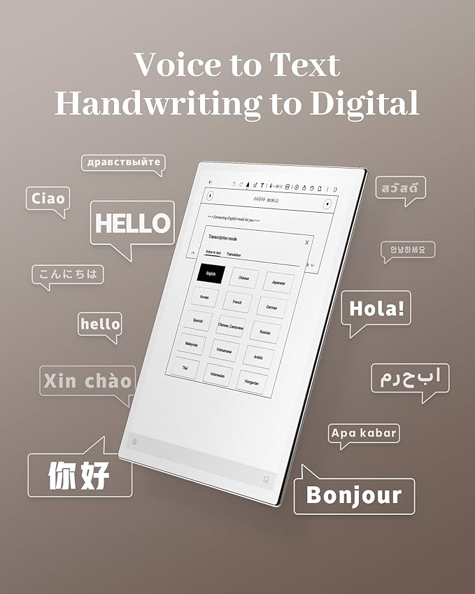 iFLYTEK AINOTE 2, 10.65" E-Ink Tablet, AI Note Taking Tablet with ChatGPT-5, Ultra-Thin 4.2mm Digital Notebook with Voice-to-Text, 16-Language Transcription, Handwritten-to-Text, Ideal for Work&Study