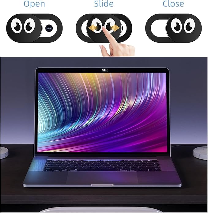 6PCS Laptop Camera Cover Slide Cute Panda Camera Cover for Laptops/Smartphone, Cute Panda Camera Cap for Spot Show, Ultra Thin Laptop Webcam Cover for Computer Protecting Your Visual Privacy