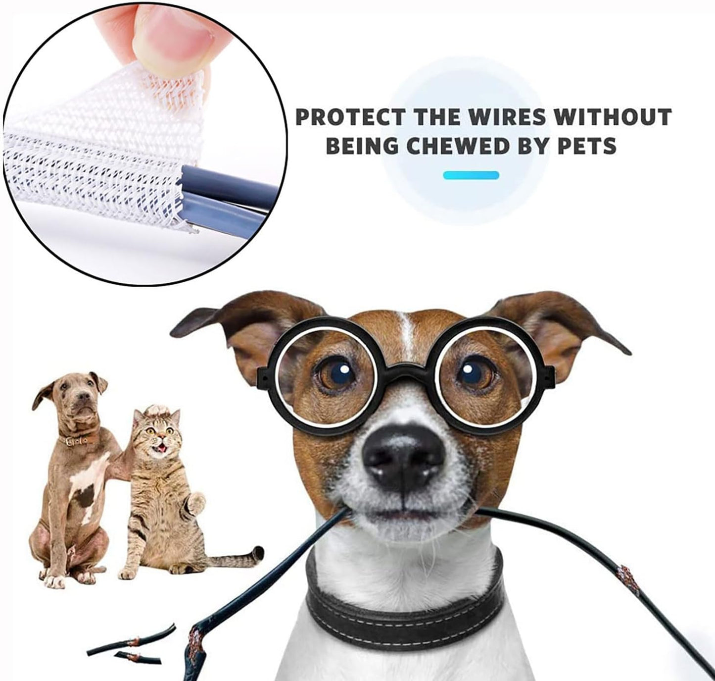 1/4" x25ft Split Sleeve Wire Loom Tubing - Cat-Proof Cord Protector for USB, Power, Audio/Video Cables | Chew-Resistant Cable Sleeve | Easy Install, White