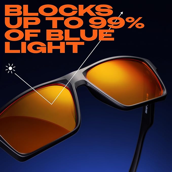 Titan Gaming Glasses, Anti Blue Light Glasses Men, UV400 Protection Blue Light Blocking Glasses for Computer Eye Strain