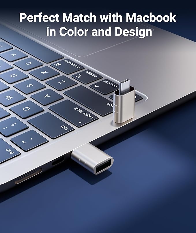 Syntech USB C to USB Adapter Pack of 2 USB C Male to USB3 Female Adapter Compatible with iPhone 17 Pro Max MacBook Pro Air 2024 iMac iPad mini Pro, Other Type C or Thunderbolt 4/3 Devices, Starlight