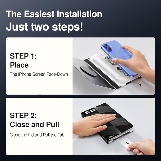 SMARTDEVIL 3 Pack Screen Protector for iPhone 16 Plus, Bubble-and-Dust-Free Box, HD Tempered Glass, Military Grade Shatterproof & Ultra Durable, Easy Installation