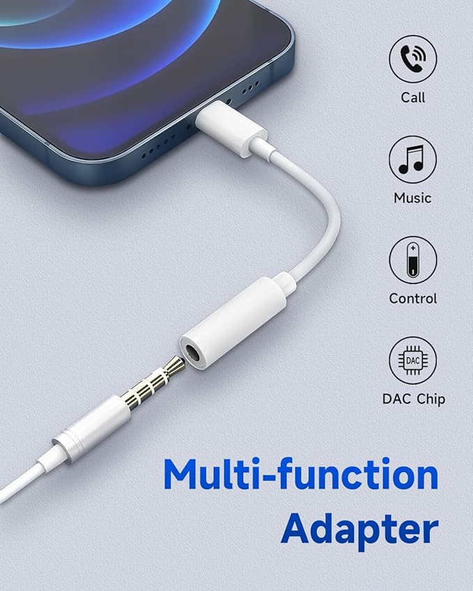 USB C to 3.5mm Audio Headphone Adapter, Type C to Jack Dongle Adapter Cable Cord Compatible with Apple iPhone 17/16/15 Pro Max Plus, iPad, MacBook, Samsung Galaxy S24 S23 S22 S21 Ultra (500-Pack)