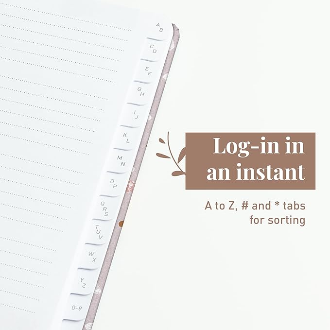 Rileys & Co. Terrazzo Elegance Password Book | Alphabetical Tabs, Password Organizer, Secure Internet & Website Login Keeper, Username Storage | Stylish and Durable (Pink, 8 x 6 Inches)