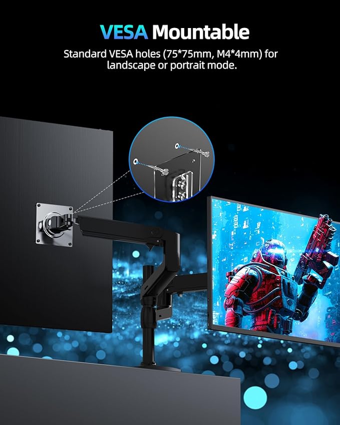 UPERFECT 18" QLED Portable Monitor, 2K 2560×1600, 144Hz Gaming Display, 500 Nits Brightness, FreeSync HDR, 100% DCI-P3, Ultra-Slim USB-C/HDMI Monitor for Laptop MacBook Phone Game Console, VESA Mount