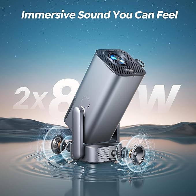 Mini Projector with WiFi and Bluetooth, [600ANSI/Electric Focus] Native 1080P 4K Portable-Outdoor-Movie Projector, 270°Adjustable Stand/Auto Keystone, TOPTRO Smart Proyector for Phone/TV Stick
