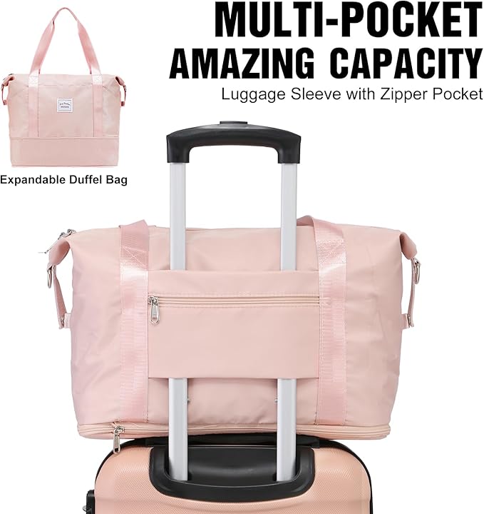 LONG VACATION Carry On Luggage Sets 3 Piece 20 Inch Suitcase Set, ABS+PC Hardshell Lightweight Travel Luggage with Spinner Wheels & YKK Zipper TSA Lock (PINK, 20 Inch)