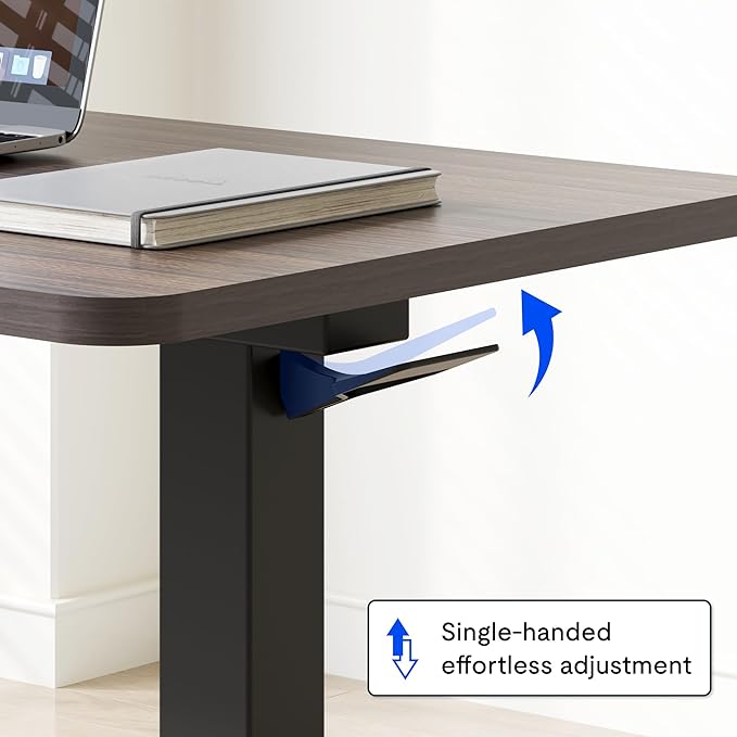 FLEXISPOT Medical Adjustable Overbed Bedside Table with Wheels Pneumatic Mobile Standing Desk Laptop Desk Rolling Computer Cart Movable Table Hospital Home Use(31.5" W x 17.7" D, Mahogany Large)