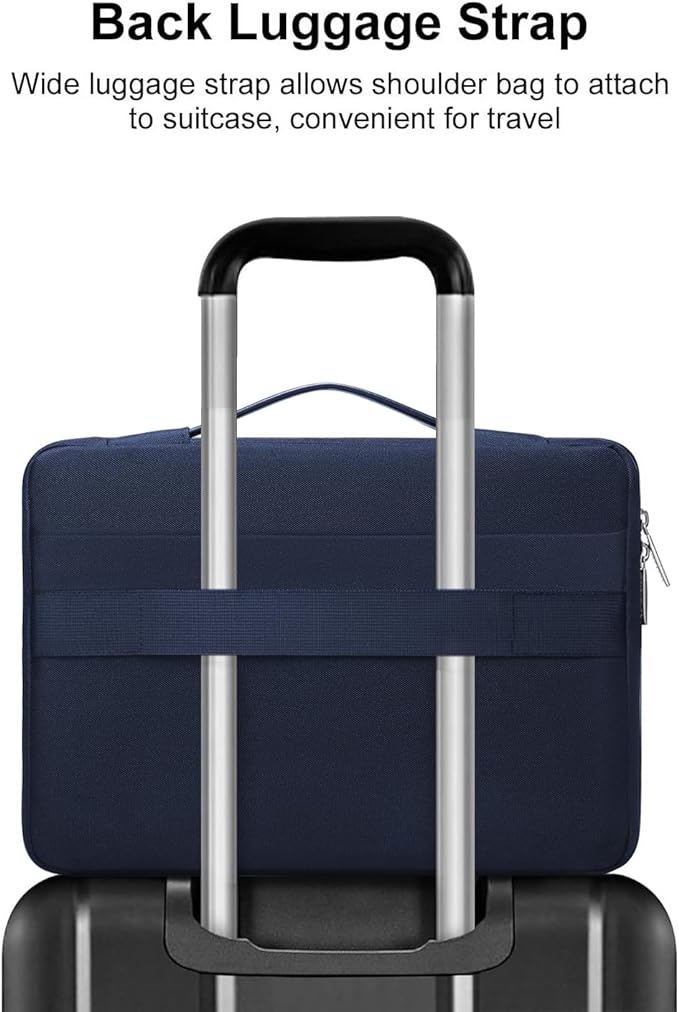 MOSISO 360 Protective Laptop Case 13 inch, Laptop Sleeve Compatible with MacBook Air 13 inch M4 M3 M2 M1 2025-2018 / Pro 13 M2 M1 2025-2016,Side Open Bag with 2 Raised&1 Flapover Pockets, Navy Blue