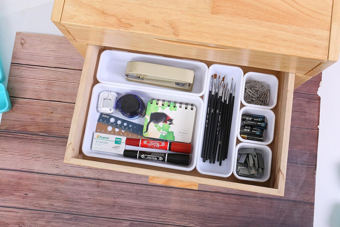 15 PCS Interlocking Desk Drawer Organizer Separator for Office,Bathroom,Kitchen,Makeup（White）