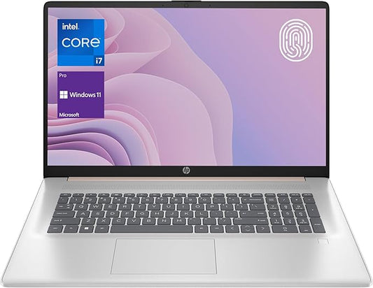 HP Essential Daily Traditional Laptop, 17.3" FHD Display, Intel Core i7-1355U, 16GB RAM, 2TB SSD, Backlit Keyboard, Numeric Keypad, Fingerprint Reader, Webcam, HDMI, Wi-Fi 6, Windows 11 Pro, Rose