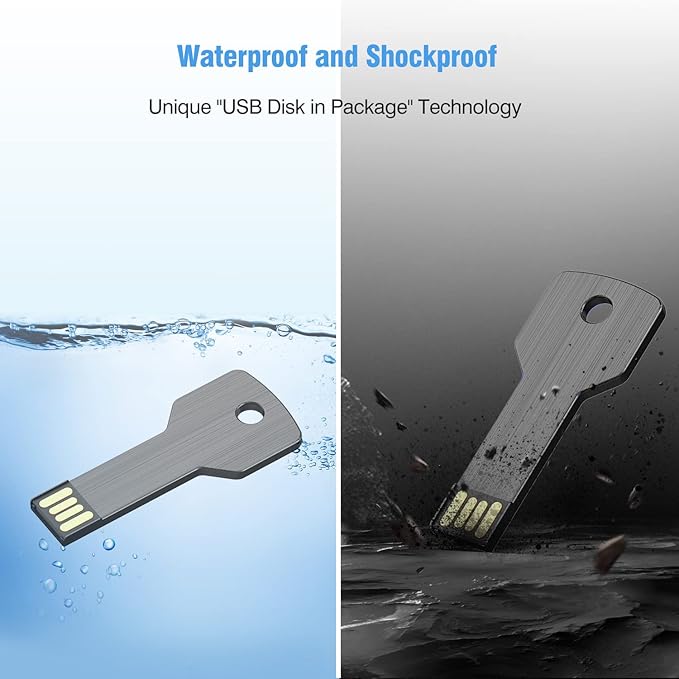 KOOTION 64GB USB Flash Drive, Metal Key Shaped 2.0 USB Memory Stick Pen Drive Black