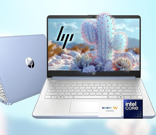 HP 14 Ultrabook • Intel 4-Core N150 • Microsoft 365 • Copilot AI • 32GB RAM • 1.6TB Storage (128GB SSD + 512GB Portable + 1TB OneDrive) • Wi-Fi 6 • 12 Hr Battery • Blue • w/WOWPC Bundle • Win 11